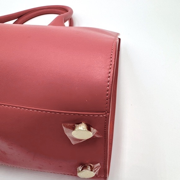 Auth Jimmy Choo Large Pink Leather Suede Sides 2way Riley Tote Crossbody Bag - Picture 9 of 16